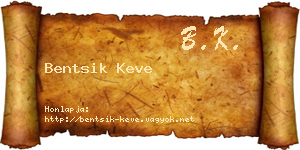 Bentsik Keve névjegykártya